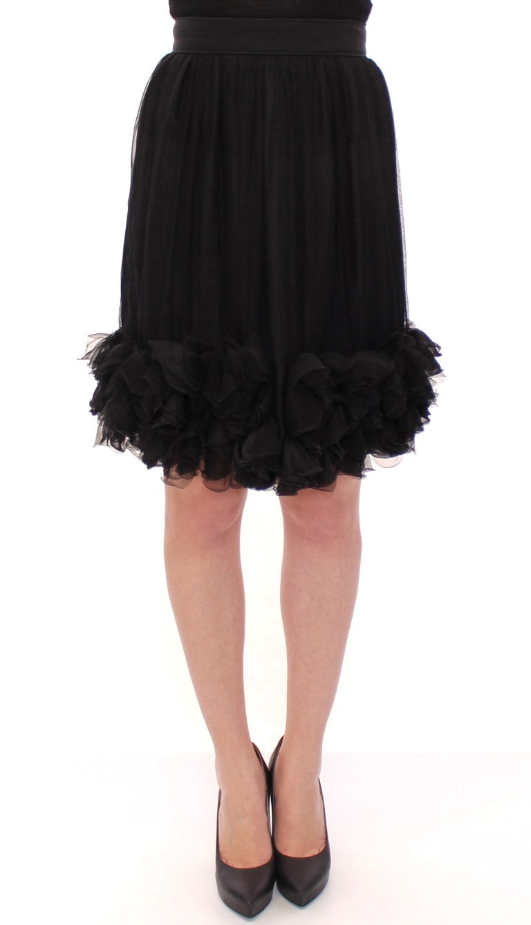Dolce & Gabbana Black Silk Transparent Above Knees Skirt - PreLoved & Luxe