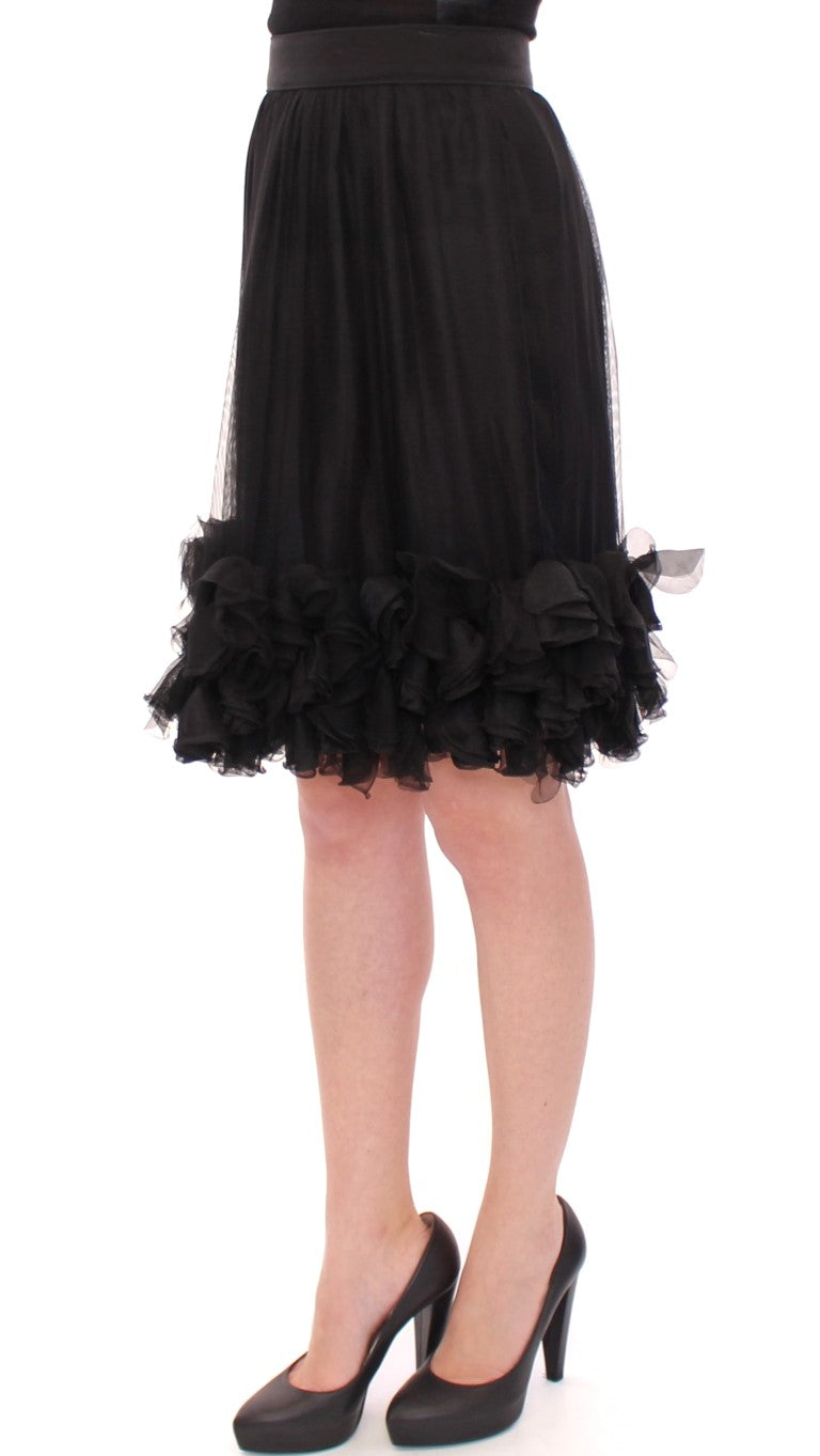 Dolce & Gabbana Black Silk Transparent Above Knees Skirt - PreLoved & Luxe
