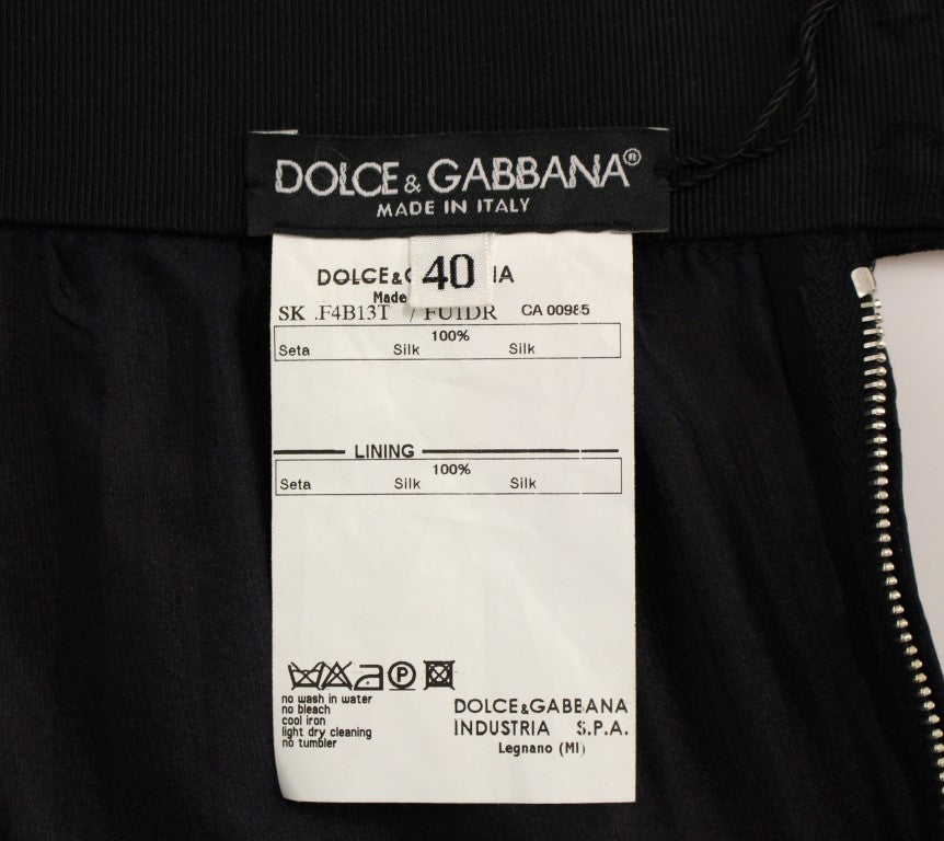 Dolce & Gabbana Black Silk Transparent Above Knees Skirt - PreLoved & Luxe