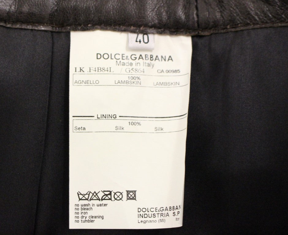 Dolce & Gabbana Brown Patchwork Leather Straight Skirt - PreLoved & Luxe