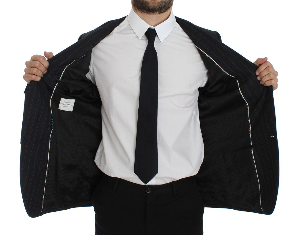 Dolce & Gabbana Gray Striped Slim Fit Wool Blazer - PreLoved & Luxe