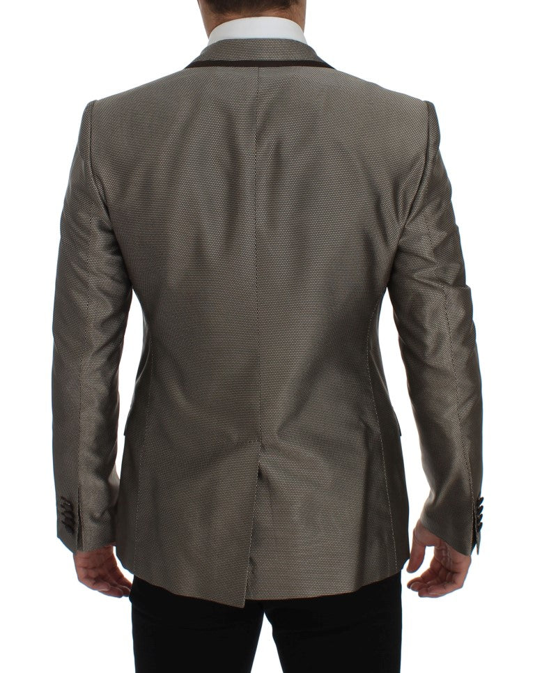 Dolce & Gabbana Brown Slim Fit Silk Two Button Blazer - PreLoved & Luxe
