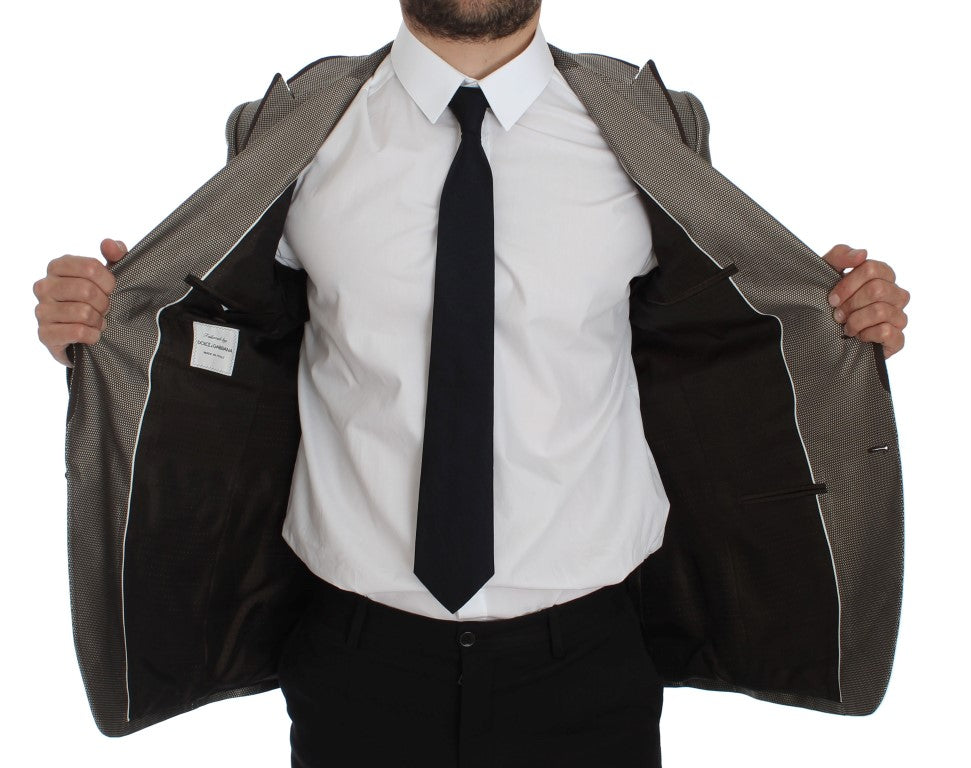 Dolce & Gabbana Brown Slim Fit Silk Two Button Blazer - PreLoved & Luxe