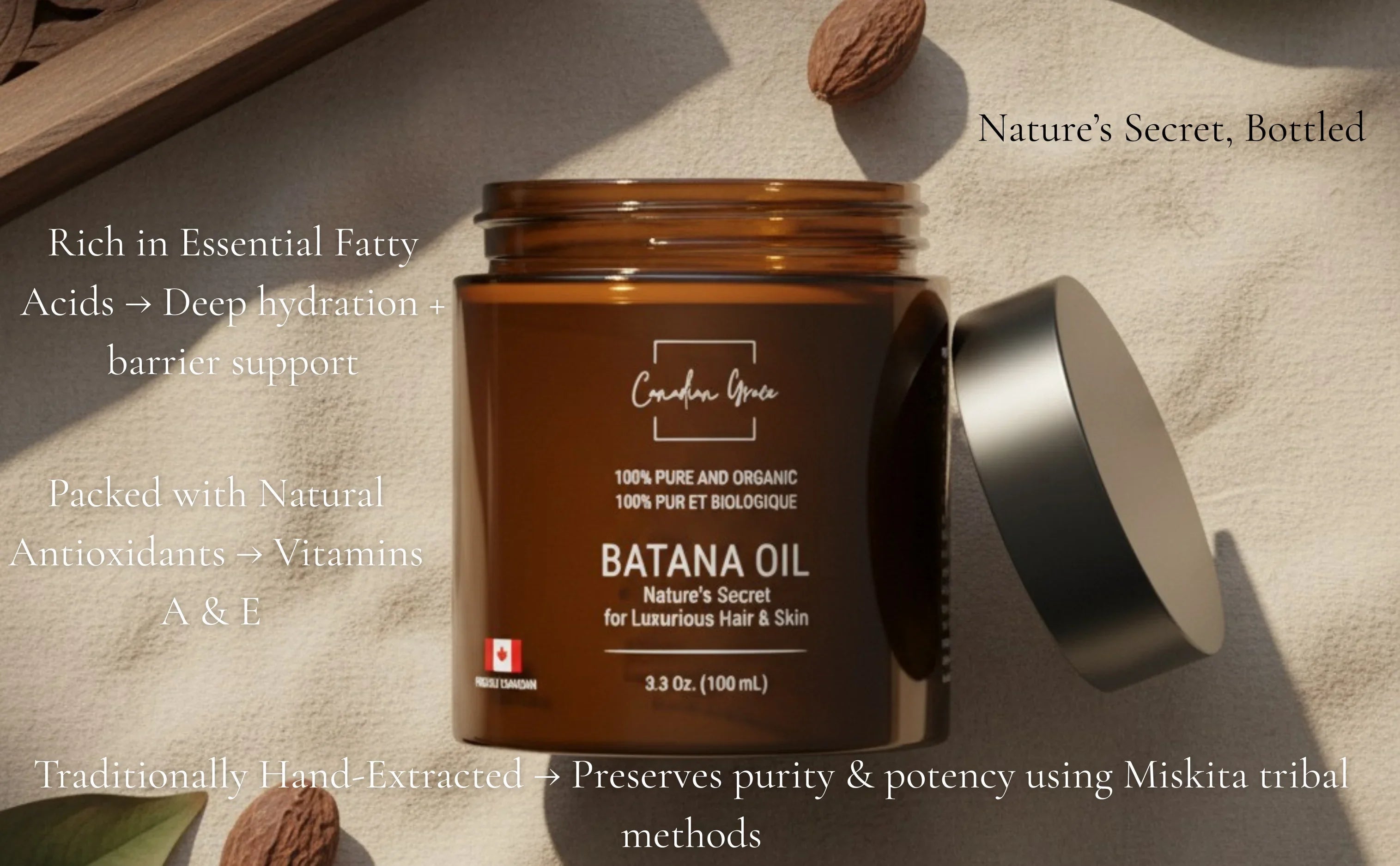 Premium 100% Raw & Organic Batana Oil - Deep Hair Repair & Strength For Dry, Damaged & Breakage-Prone Hair