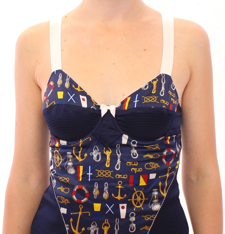 Dolce & Gabbana Blue Sailor Motive Tank Top - PreLoved & Luxe