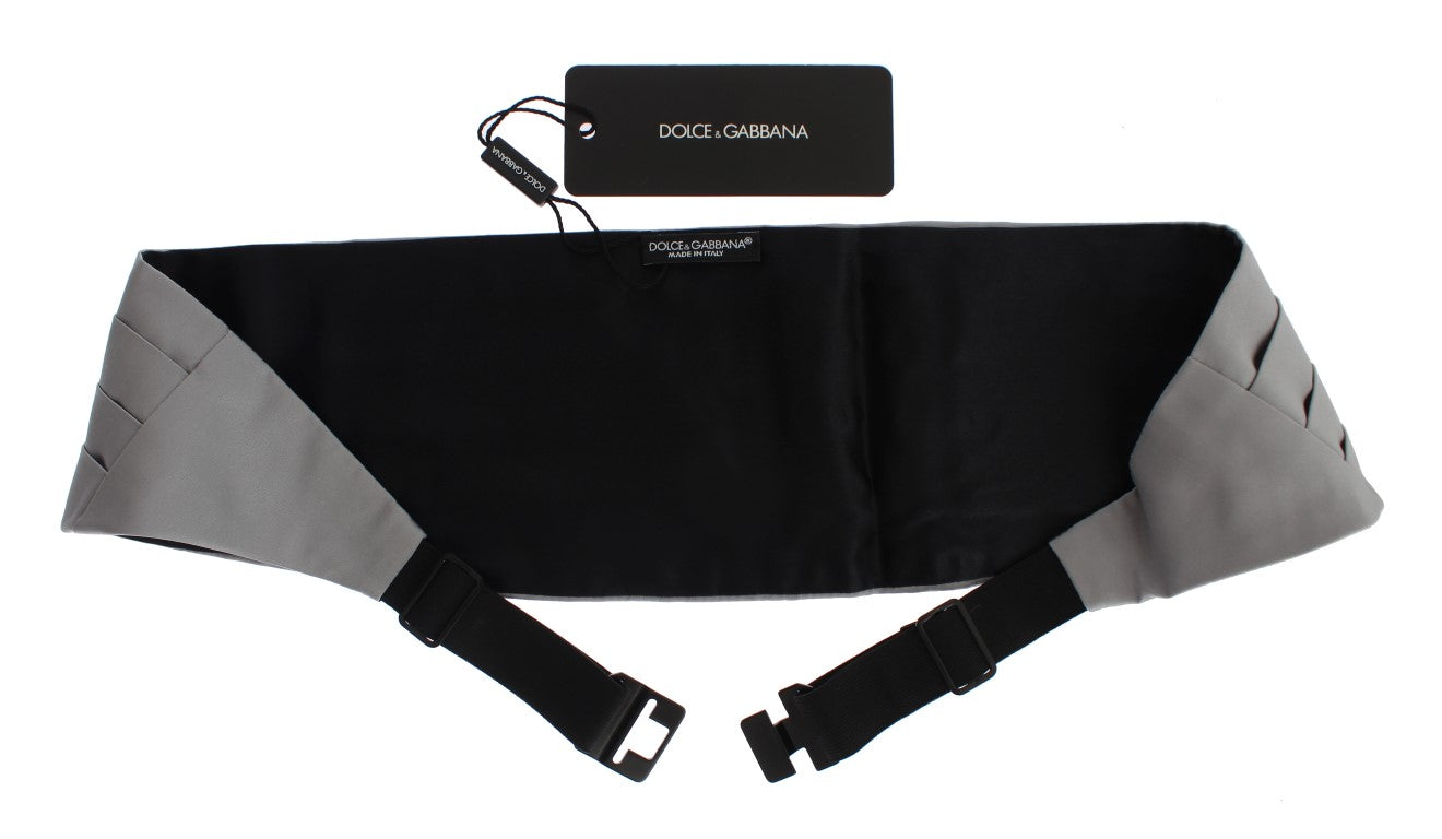 Dolce & Gabbana Gray Waist Belt Silk Cummerbund - PreLoved & Luxe