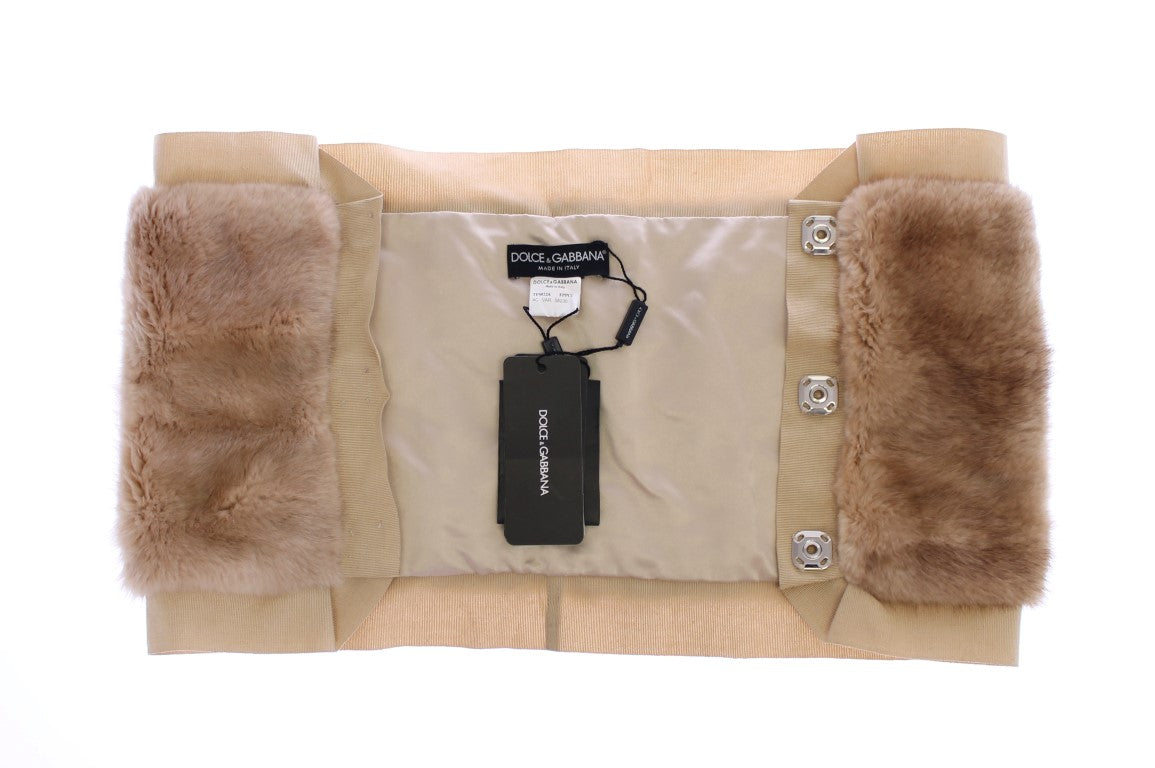 Dolce & Gabbana Beige MINK Fur Scarf Foulard Neck Wrap - PreLoved & Luxe