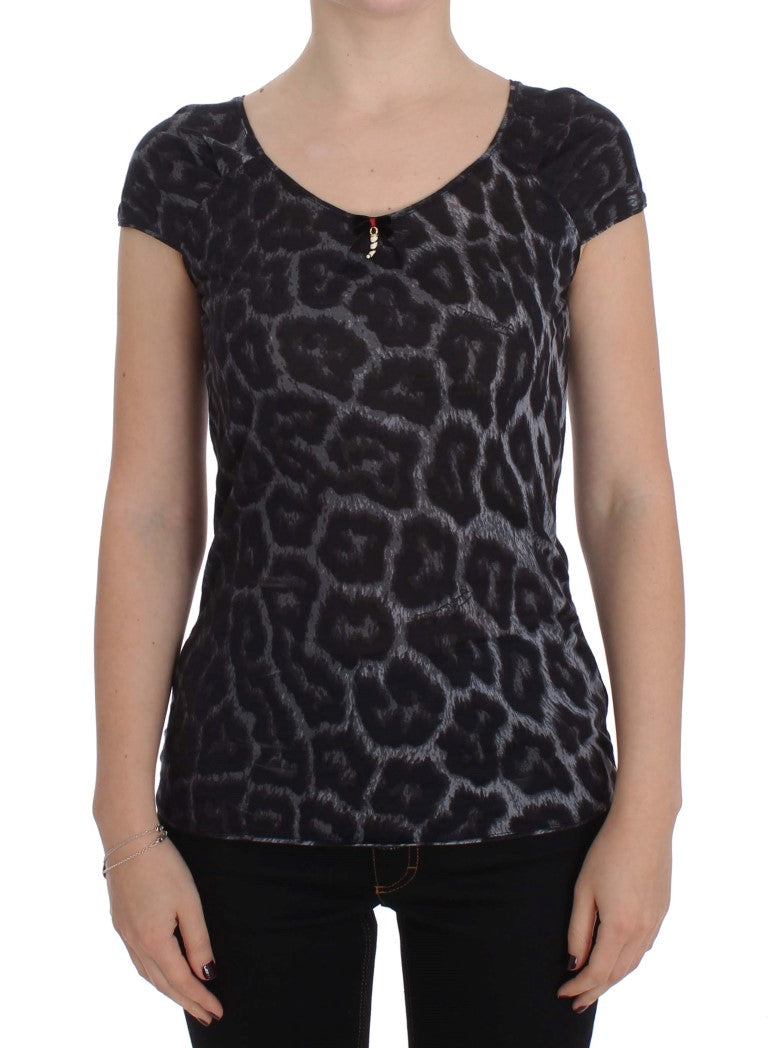 Cavalli Gray Leopard Modal T-Shirt Blouse Top - PreLoved & Luxe
