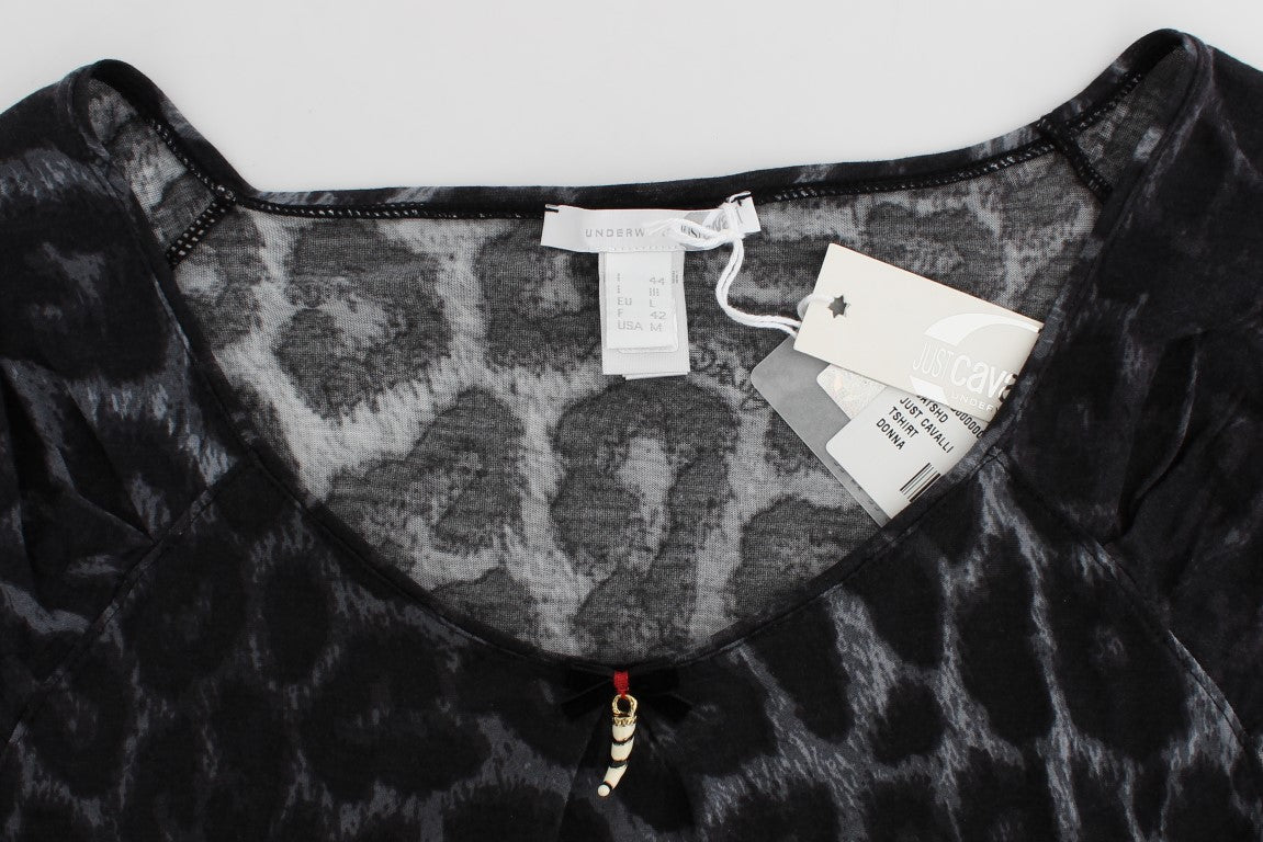 Cavalli Gray Leopard Modal T-Shirt Blouse Top - PreLoved & Luxe