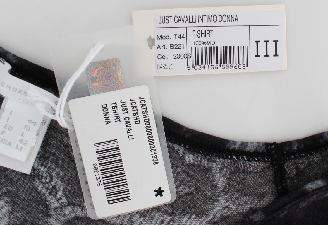 Cavalli Gray Leopard Modal T-Shirt Blouse Top - PreLoved & Luxe