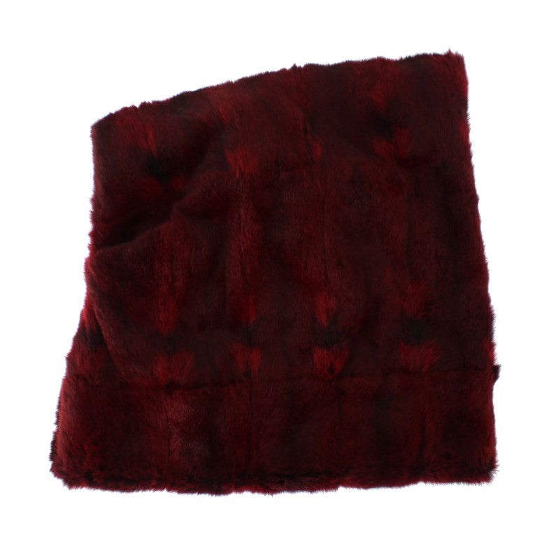 Dolce & Gabbana Bordeaux Hamster Fur Crochet Hood Scarf Hat - PreLoved & Luxe