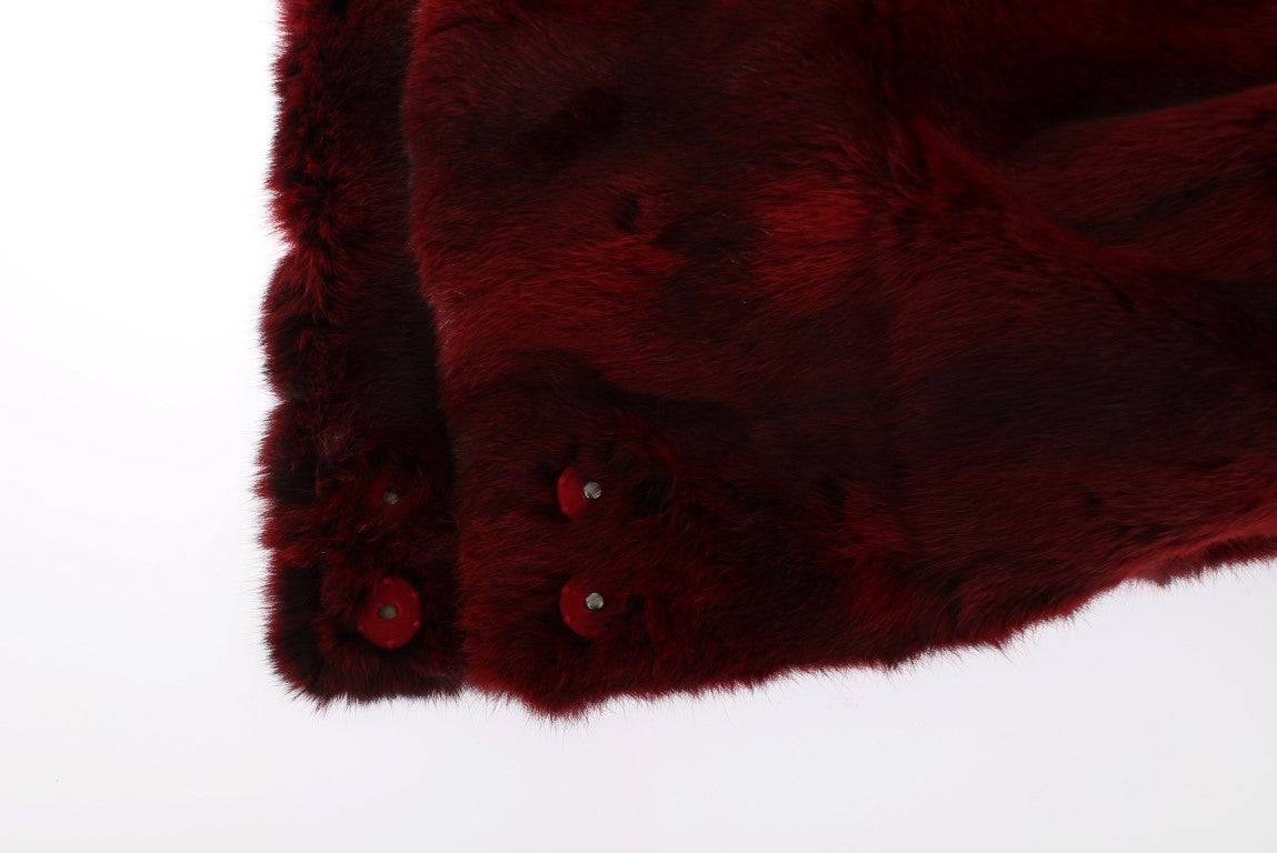Dolce & Gabbana Bordeaux Hamster Fur Crochet Hood Scarf Hat - PreLoved & Luxe