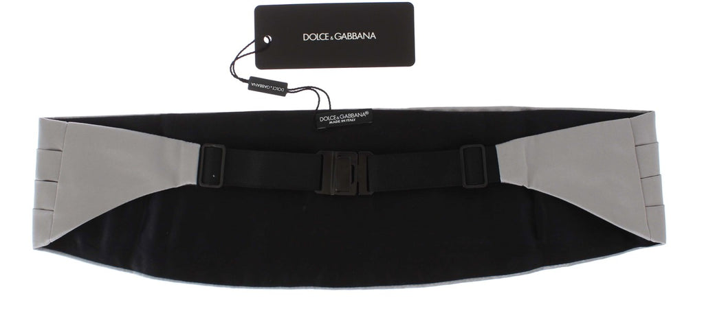 Dolce & Gabbana Silver Wide Belt Silk Cummerbund - PreLoved & Luxe