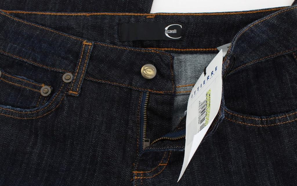 Cavalli Blue Cotton Straight Fit Stretch Jeans - PreLoved & Luxe