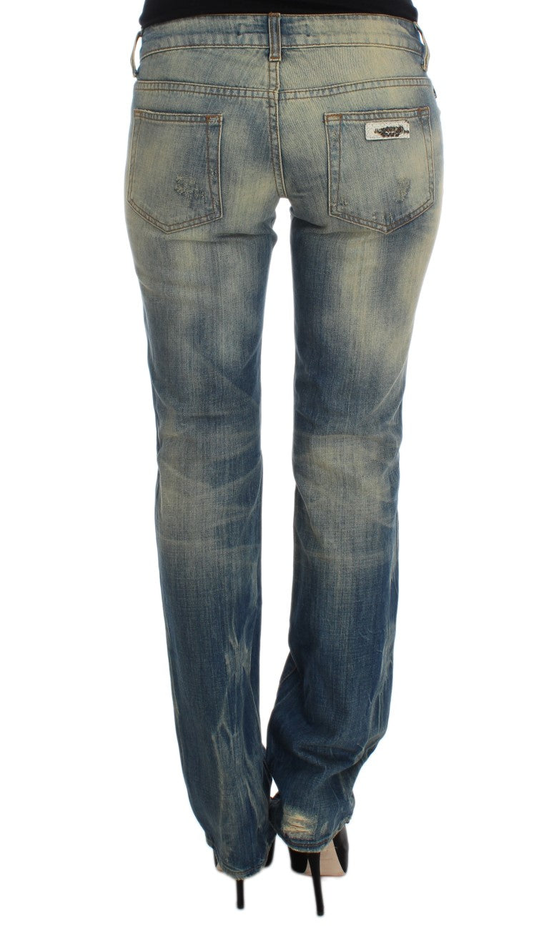 Cavalli Blue Wash Cotton Slim Fit Bootcut Jeans - PreLoved & Luxe