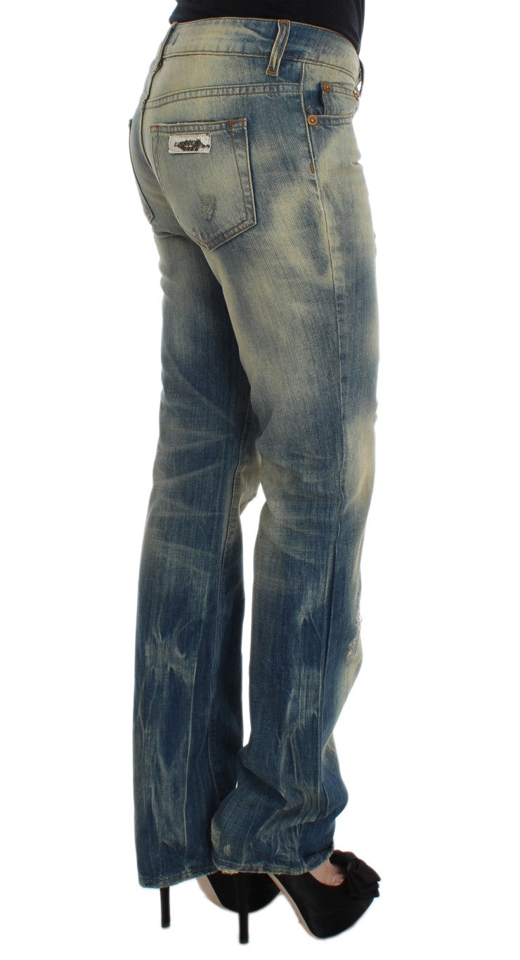 Cavalli Blue Wash Cotton Slim Fit Bootcut Jeans - PreLoved & Luxe