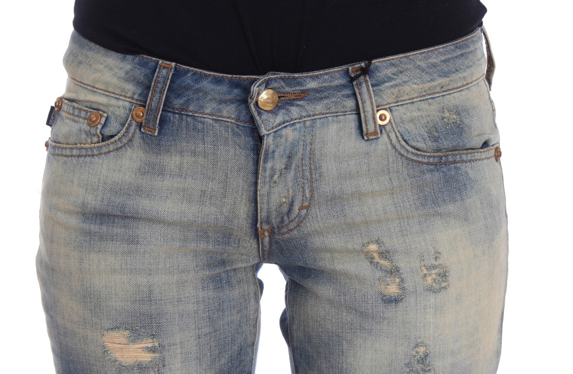 Cavalli Blue Wash Cotton Slim Fit Bootcut Jeans - PreLoved & Luxe