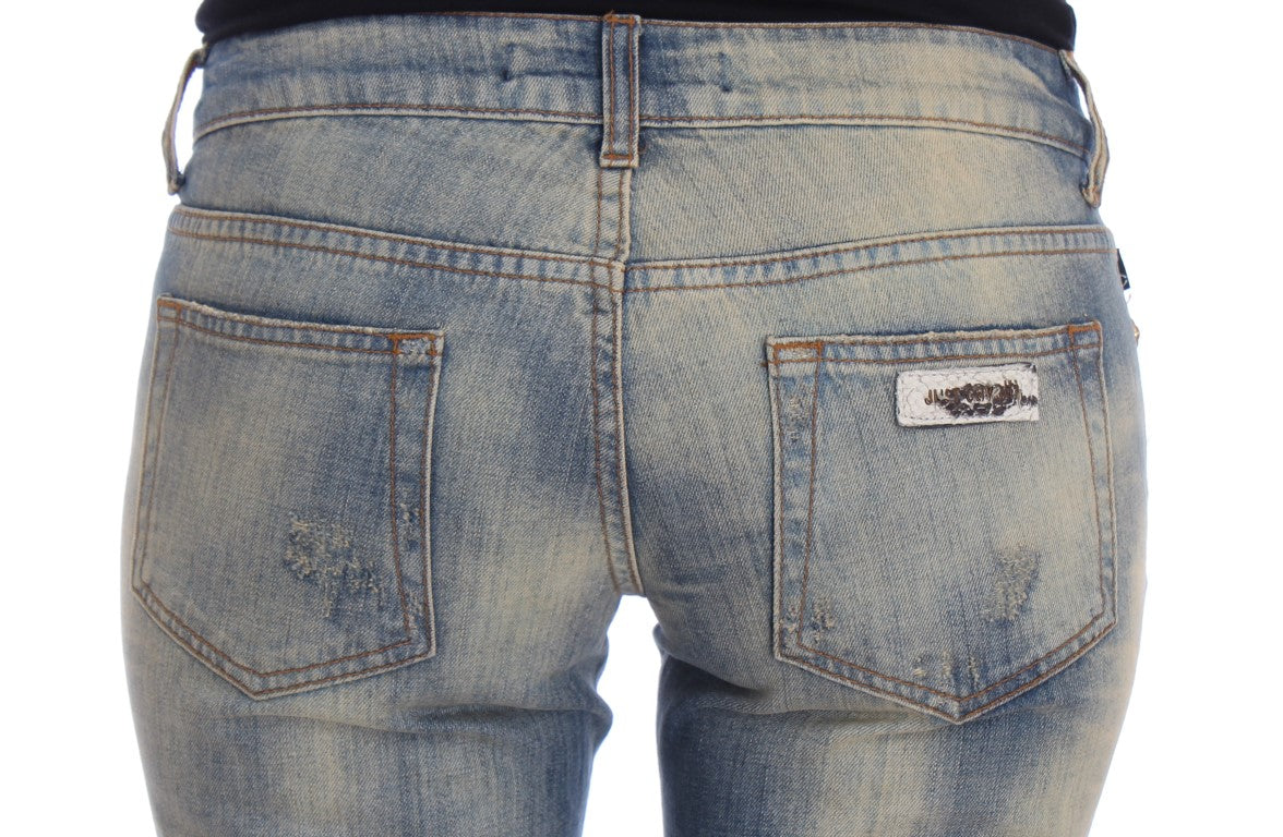 Cavalli Blue Wash Cotton Slim Fit Bootcut Jeans - PreLoved & Luxe