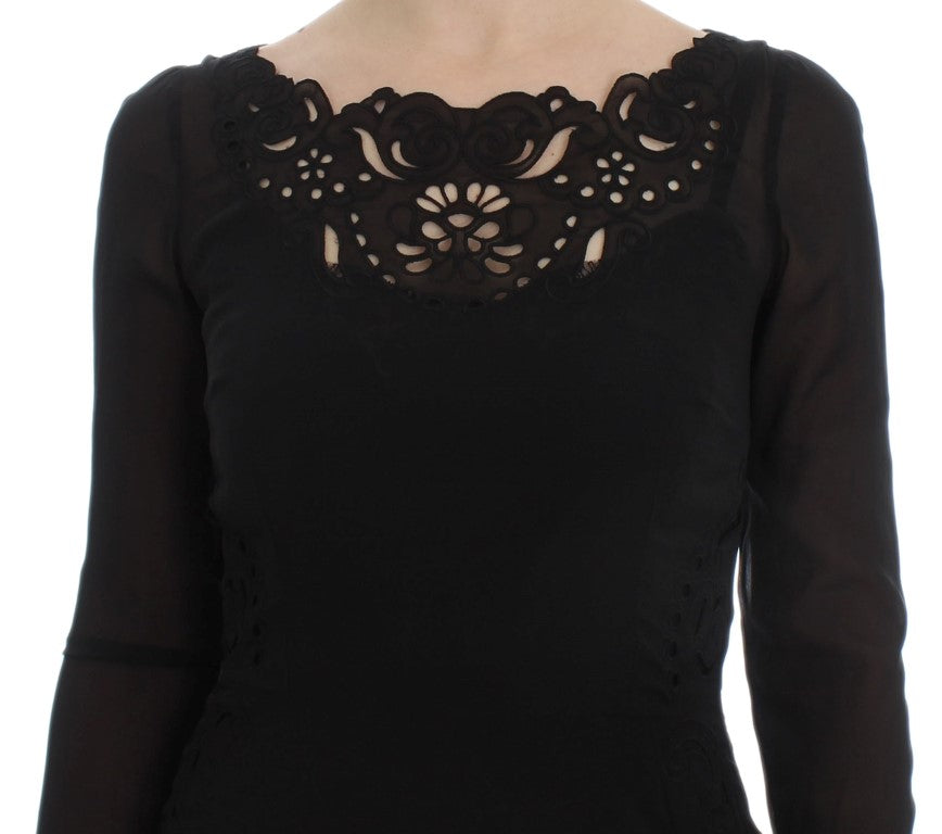 Dolce & Gabbana Black Silk Stretch Sheath Dress - PreLoved & Luxe