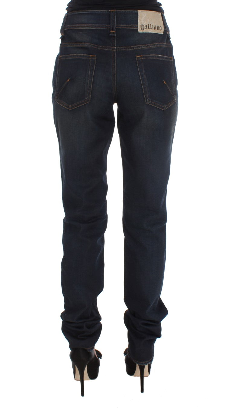John Galliano Blue Wash Cotton Blend Boyfriend Fit Jeans - PreLoved & Luxe