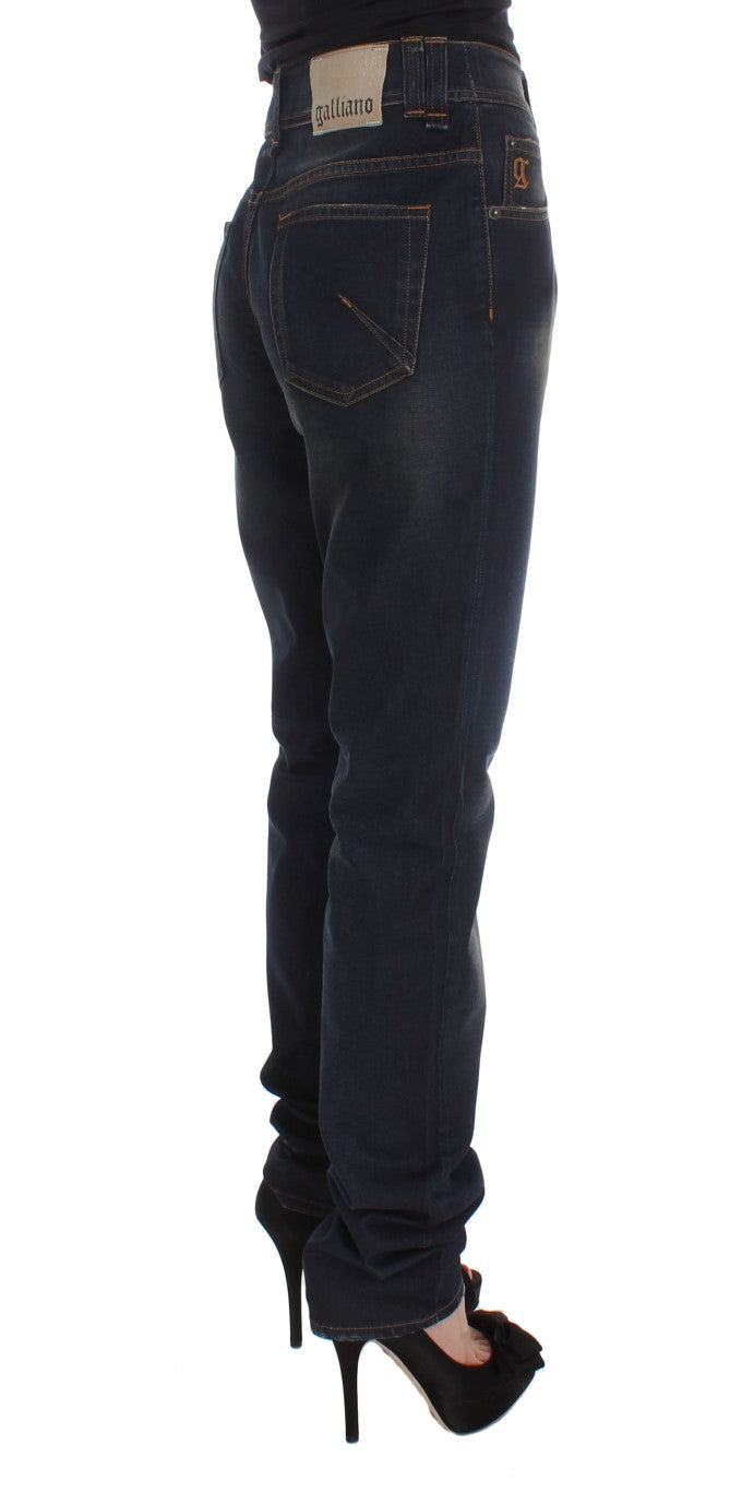 John Galliano Blue Wash Cotton Blend Boyfriend Fit Jeans - PreLoved & Luxe