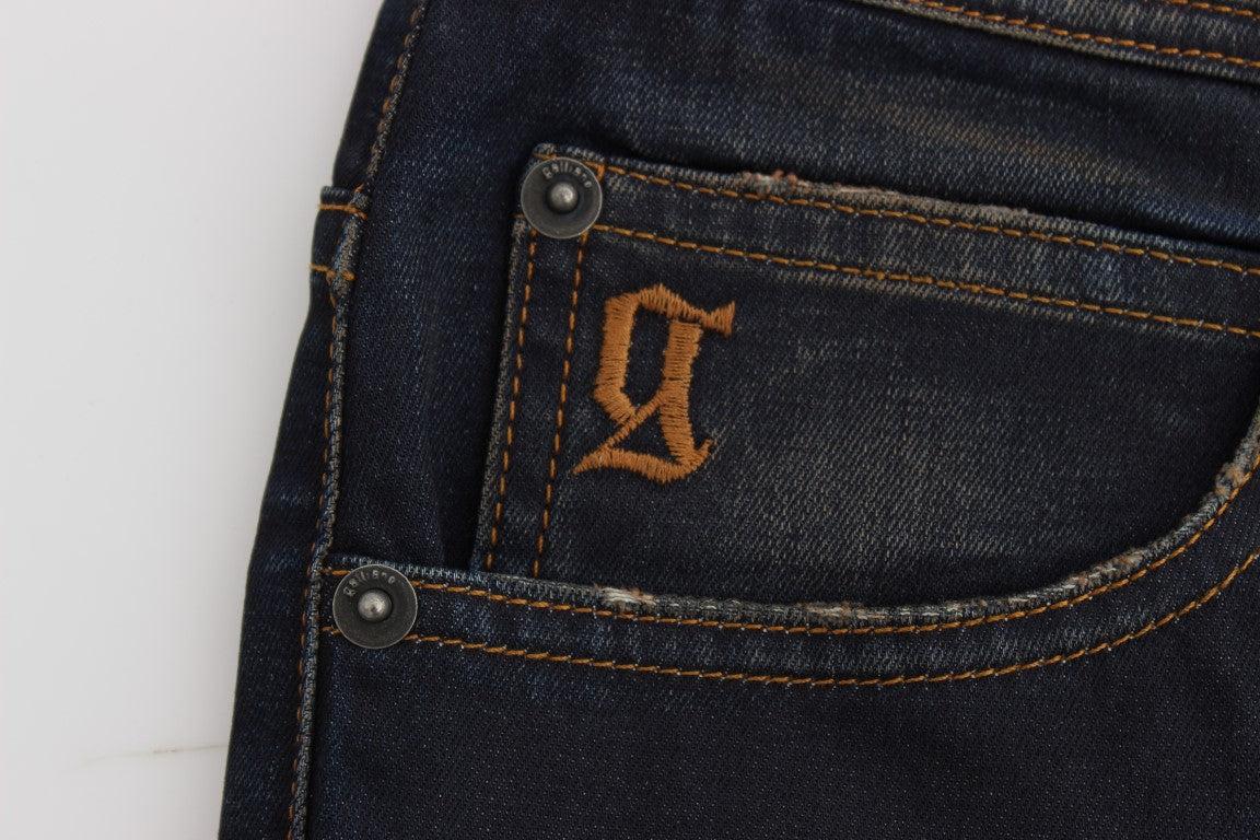 John Galliano Blue Wash Cotton Blend Boyfriend Fit Jeans - PreLoved & Luxe