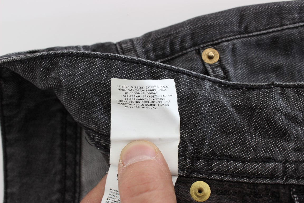 John Galliano Gray Wash Cotton Torn Straight Fit Jeans - PreLoved & Luxe