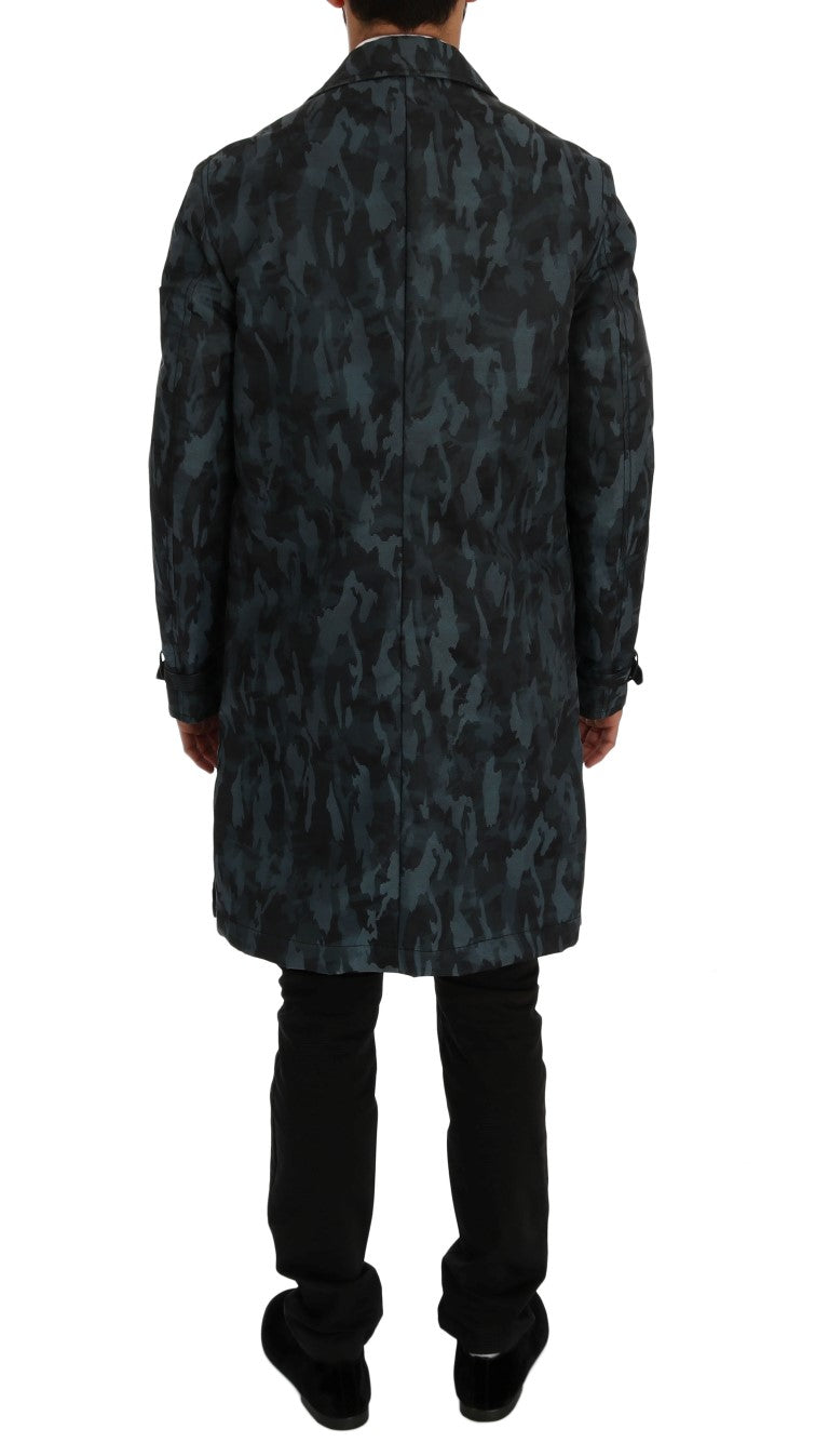 Dolce & Gabbana Blue Camouflage Trench Trench - PreLoved & Luxe
