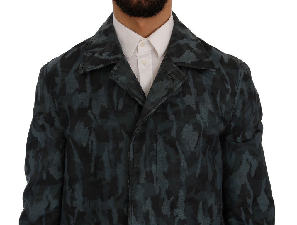 Dolce & Gabbana Blue Camouflage Trench Trench - PreLoved & Luxe