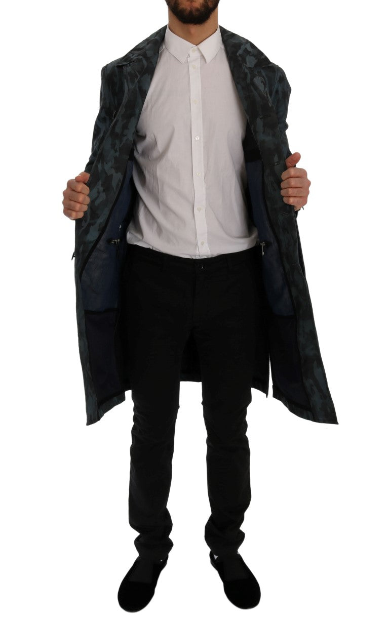 Dolce & Gabbana Blue Camouflage Trench Trench - PreLoved & Luxe