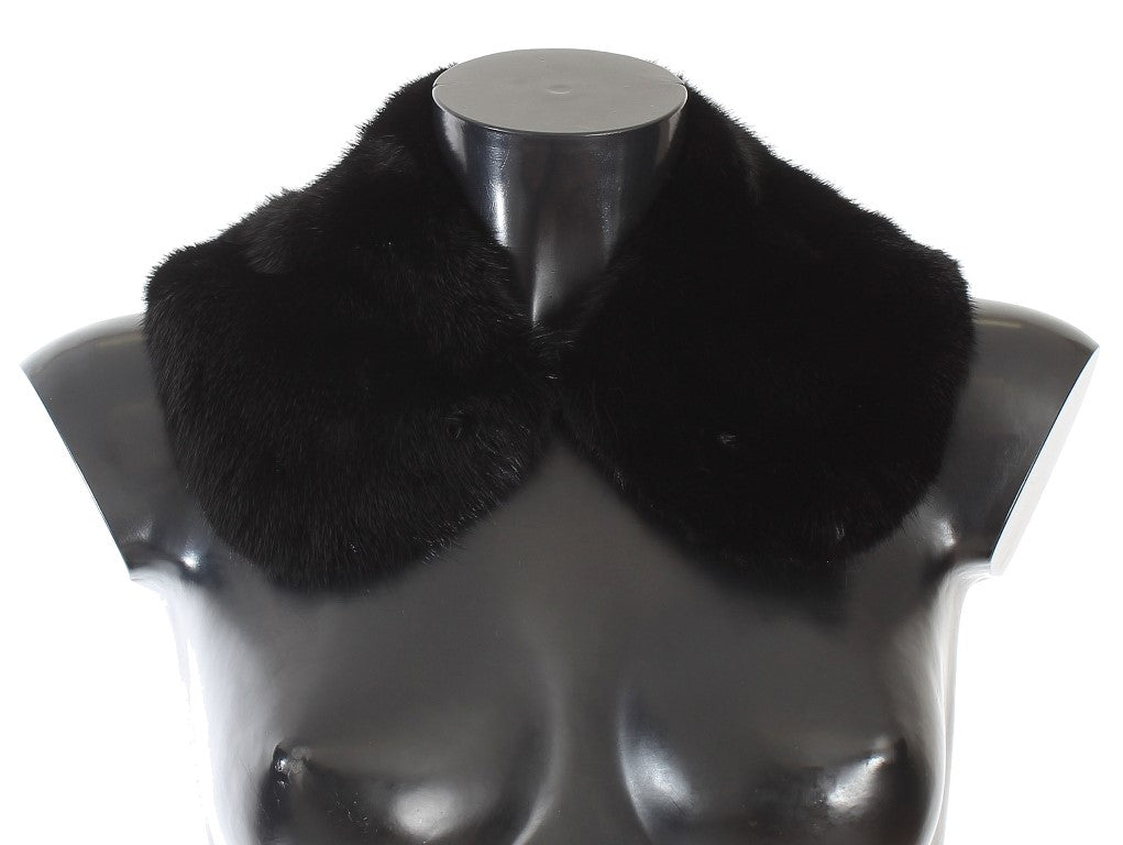 Dolce & Gabbana Black Mink Fur Shoulder Collar Scarf - PreLoved & Luxe