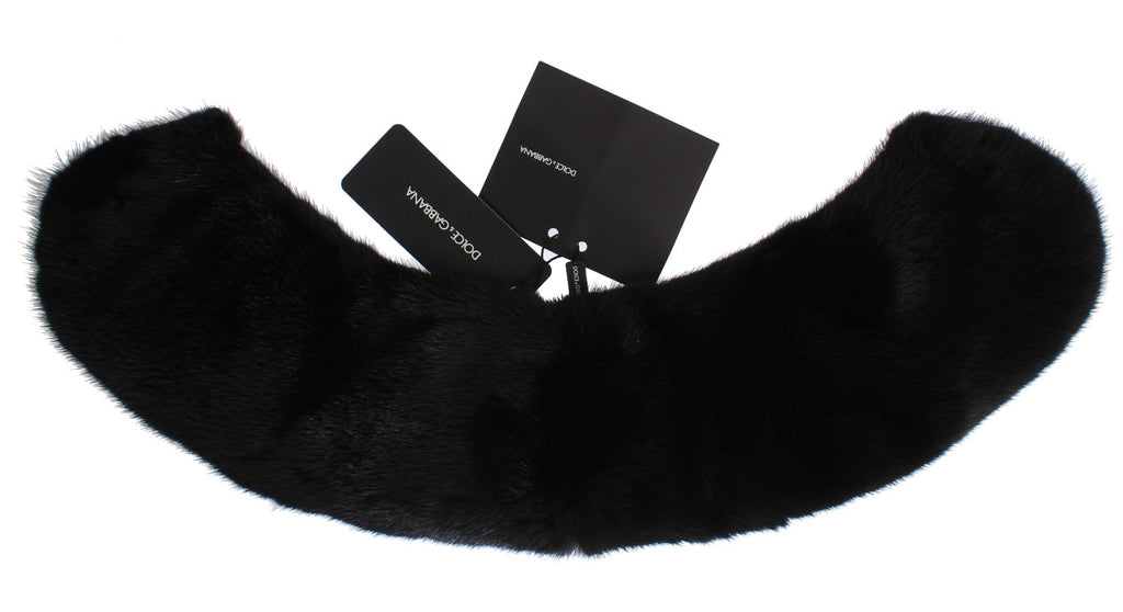 Dolce & Gabbana Black Mink Fur Shoulder Collar Scarf - PreLoved & Luxe