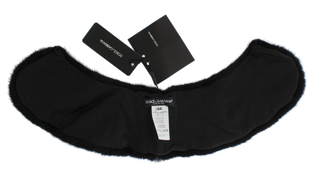 Dolce & Gabbana Black Mink Fur Shoulder Collar Scarf - PreLoved & Luxe