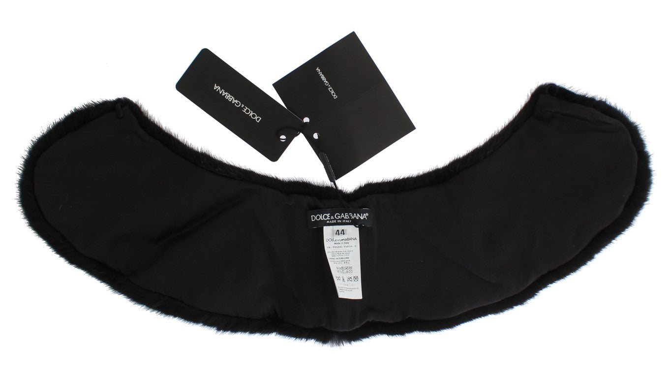 Dolce & Gabbana Black Mink Fur Shoulder Collar Scarf - PreLoved & Luxe