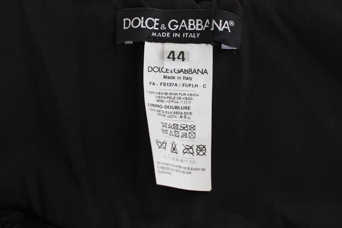 Dolce & Gabbana Black Mink Fur Shoulder Collar Scarf - PreLoved & Luxe