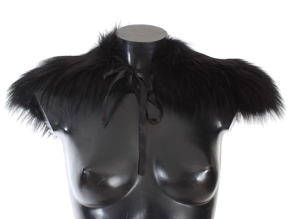Dolce & Gabbana Black Fox Fur Collar Scarf - PreLoved & Luxe