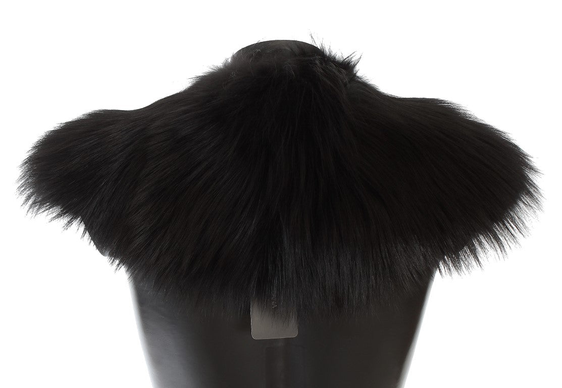 Dolce & Gabbana Black Fox Fur Collar Scarf - PreLoved & Luxe