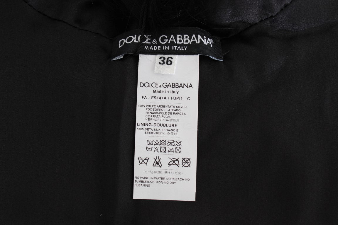 Dolce & Gabbana Black Fox Fur Collar Scarf - PreLoved & Luxe