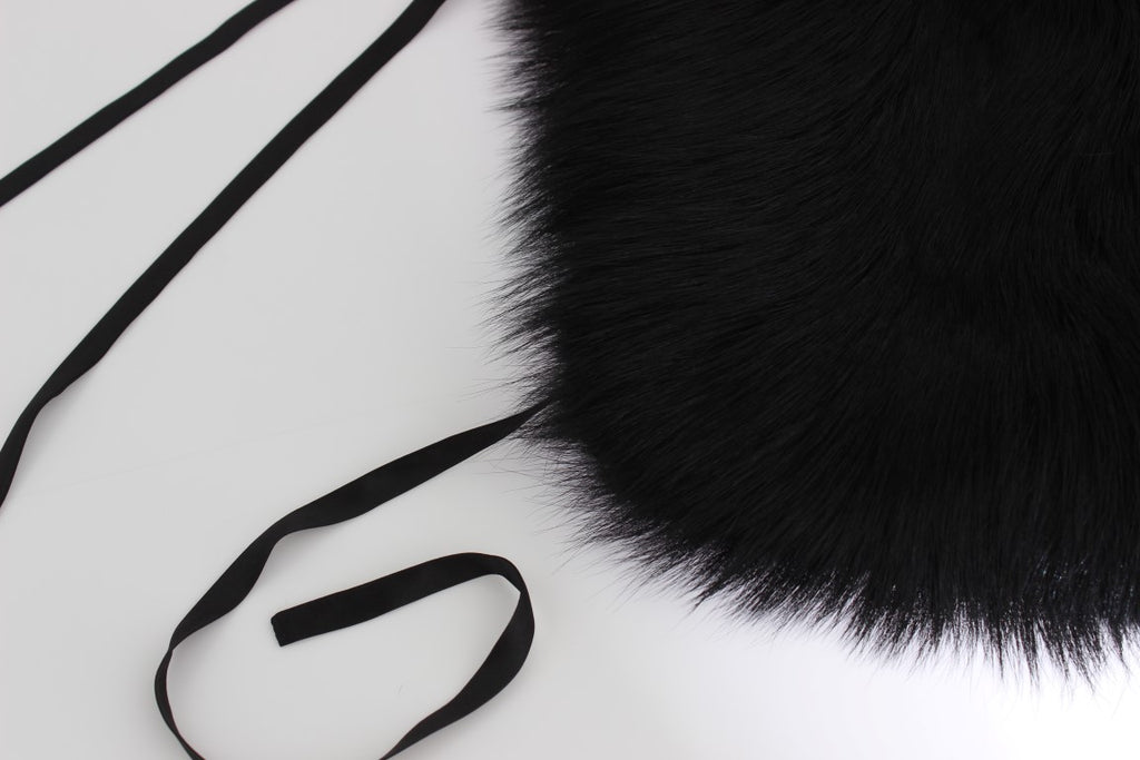 Dolce & Gabbana Black Fox Fur Shoulder Wrap Cover Collar Scarf - PreLoved & Luxe