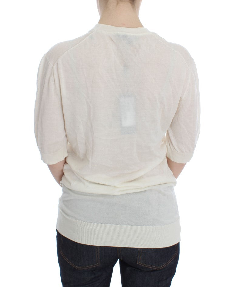 Dolce & Gabbana White 100% Cashmere Sweater - PreLoved & Luxe