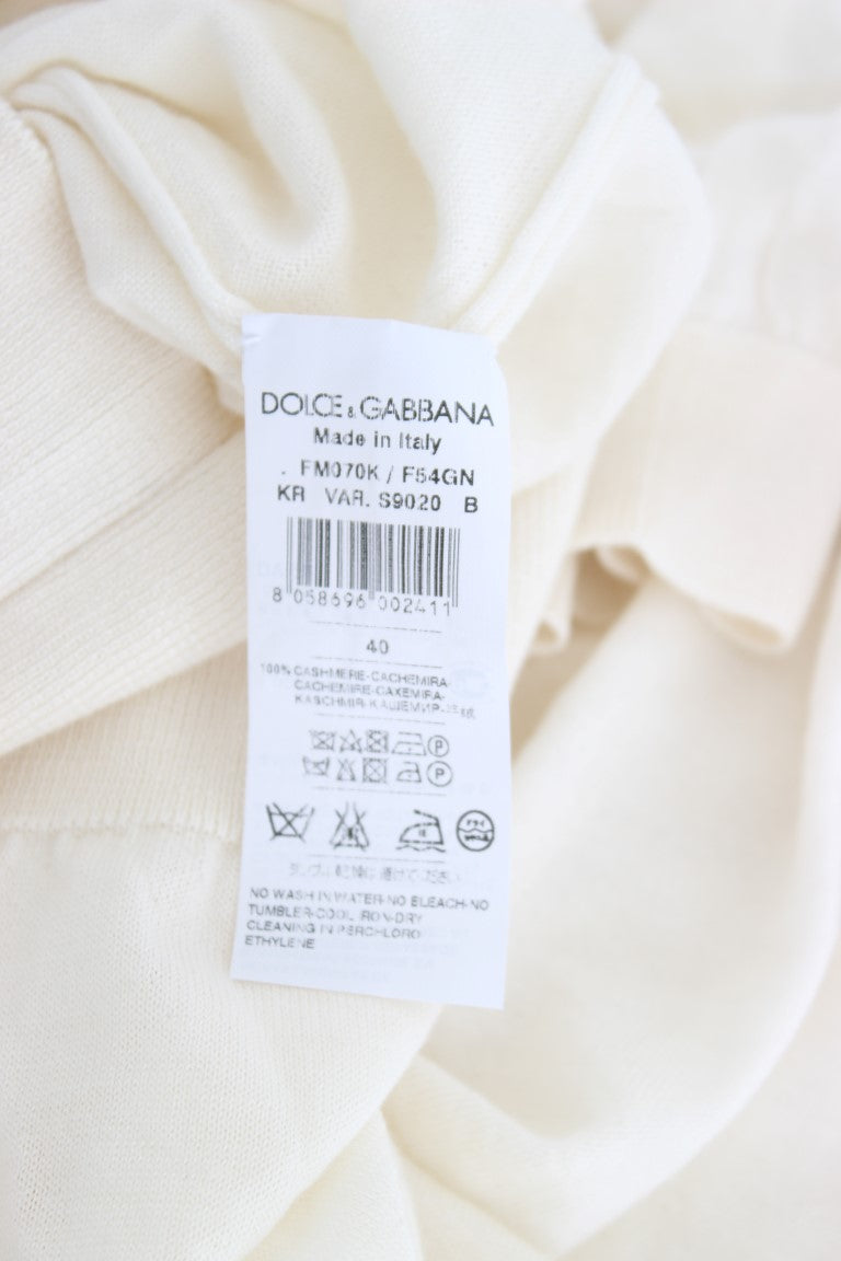 Dolce & Gabbana White 100% Cashmere Sweater - PreLoved & Luxe