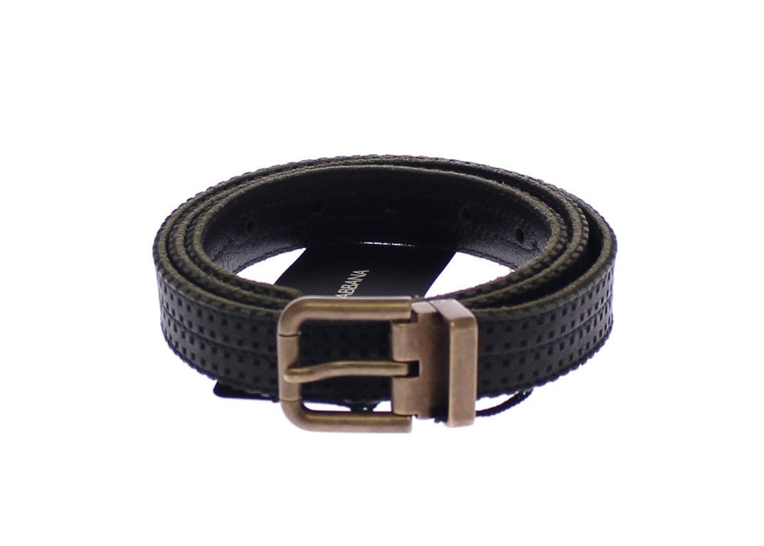 Dolce & Gabbana Blue Leather Logo Belt - PreLoved & Luxe