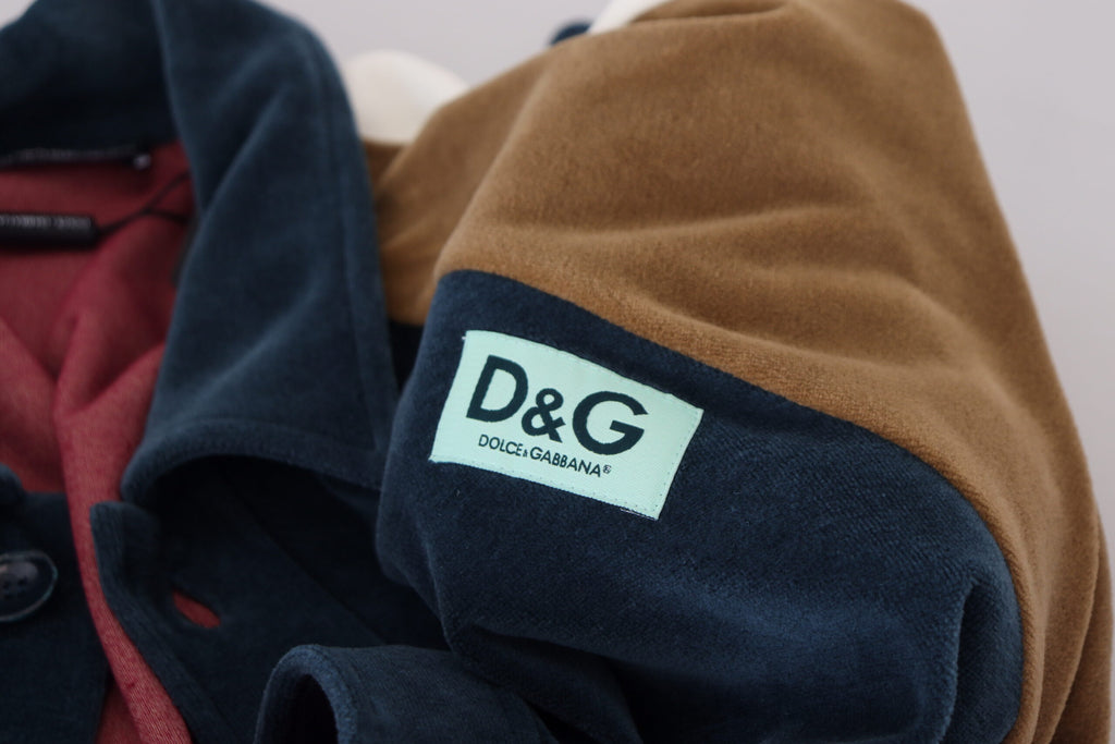 Dolce & Gabbana Multicolor Cotton Collared Pullover Sweater