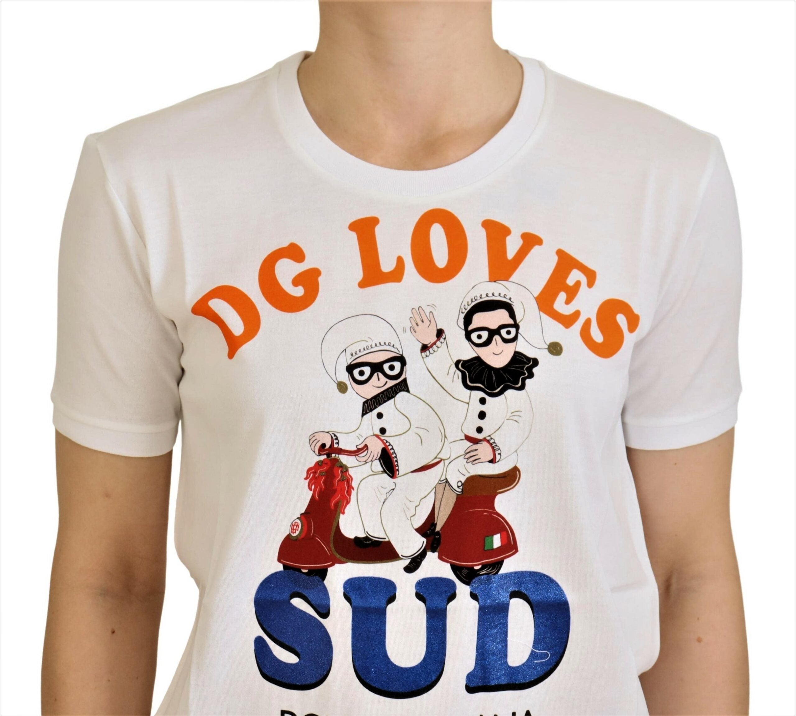 Dolce & Gabbana White Cotton DG L SUD  T-shirt