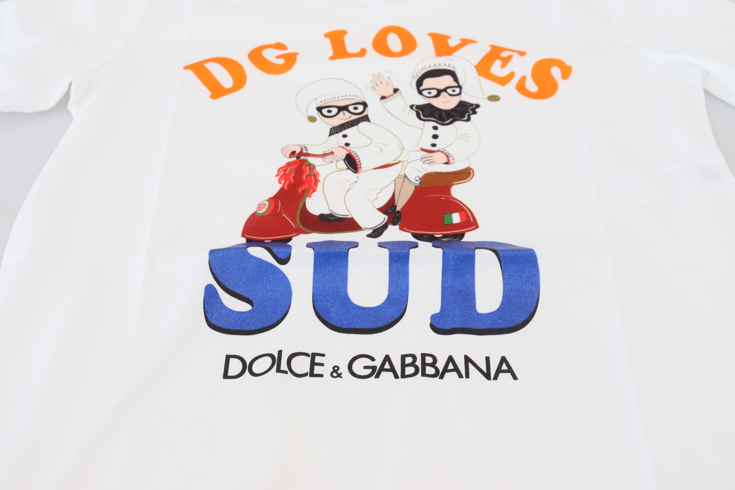 Dolce & Gabbana White Cotton DG L SUD  T-shirt