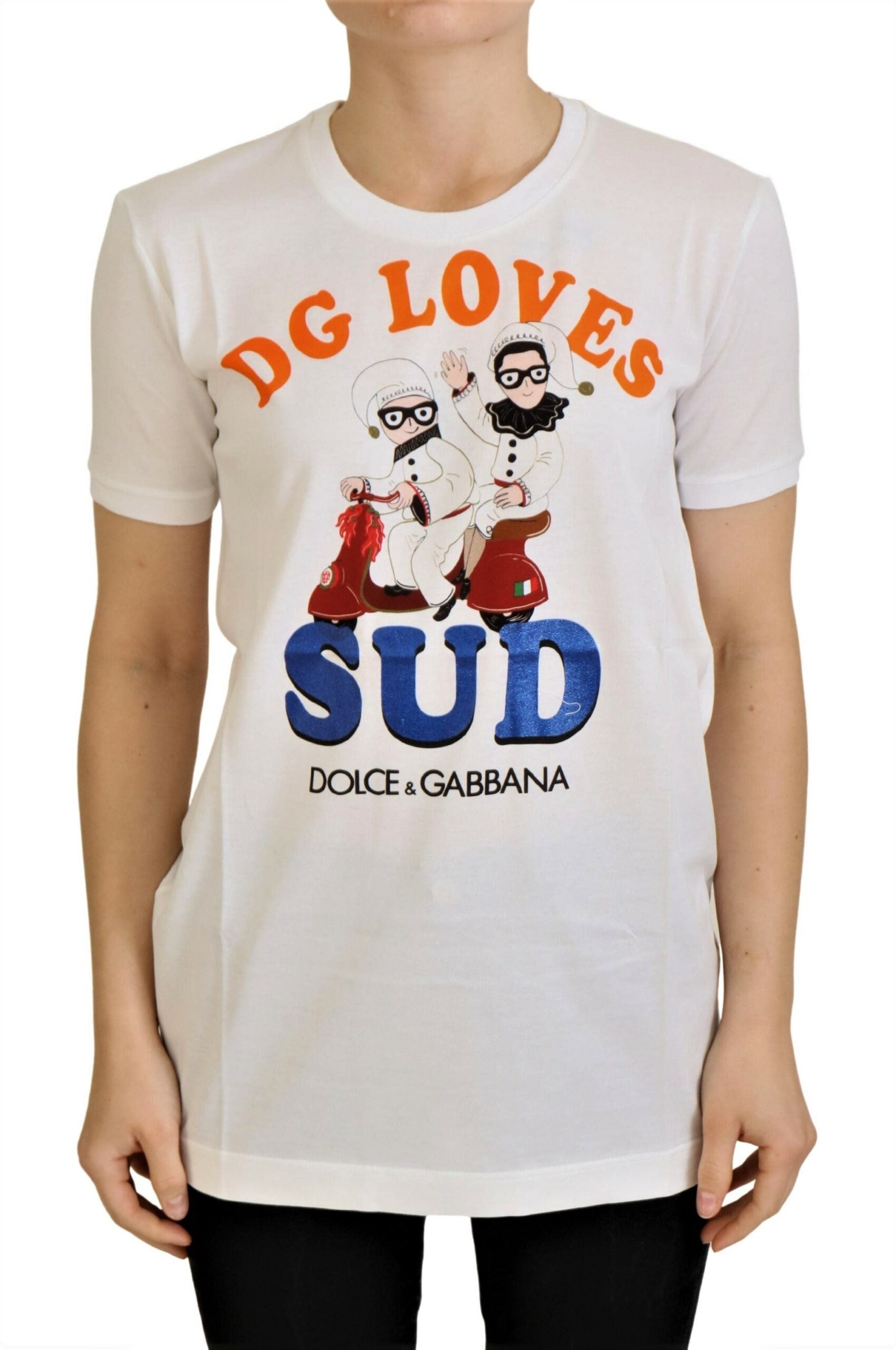 Dolce & Gabbana White Cotton DG L SUD  T-shirt