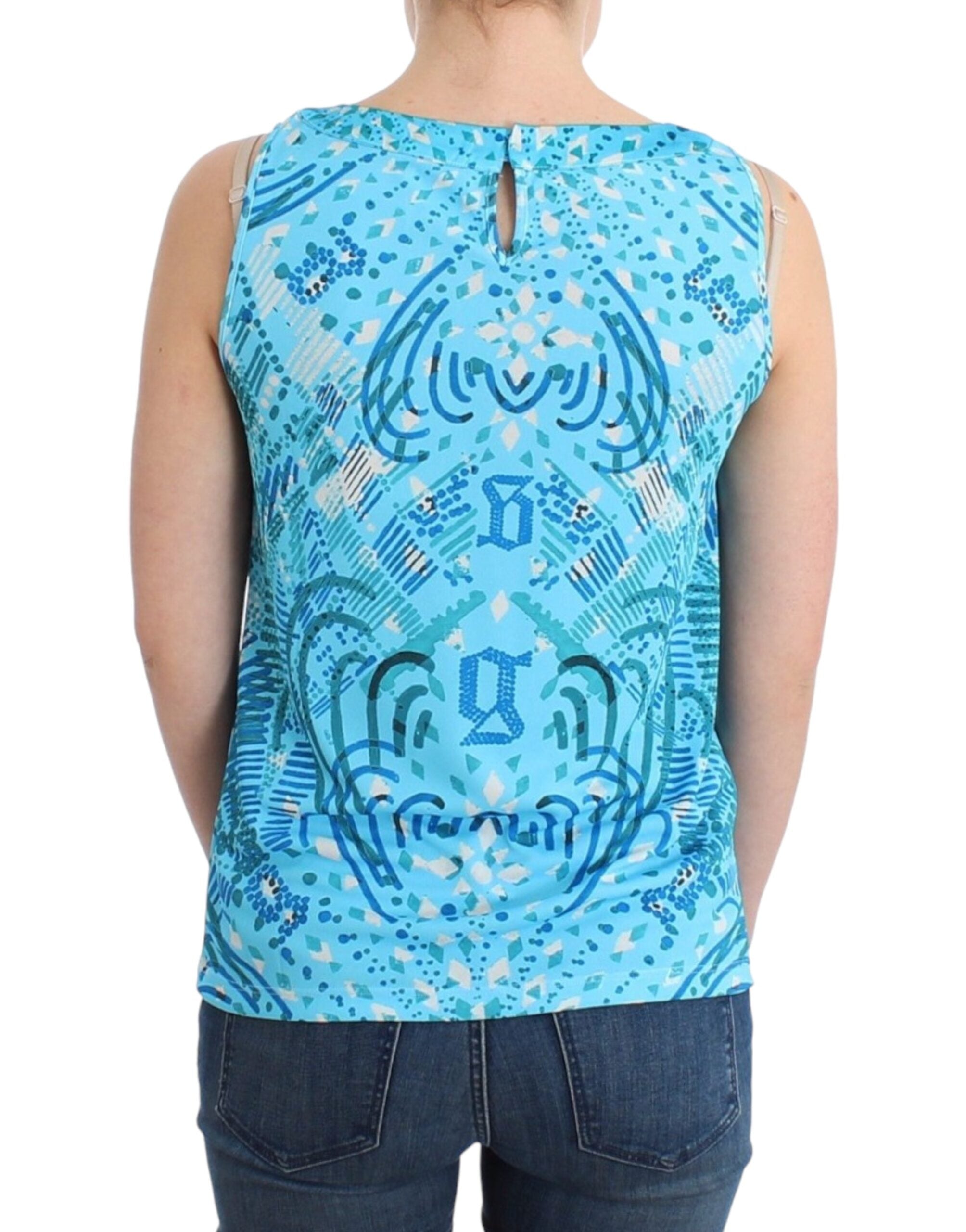 John Galliano Blue printed tank top - PreLoved & Luxe