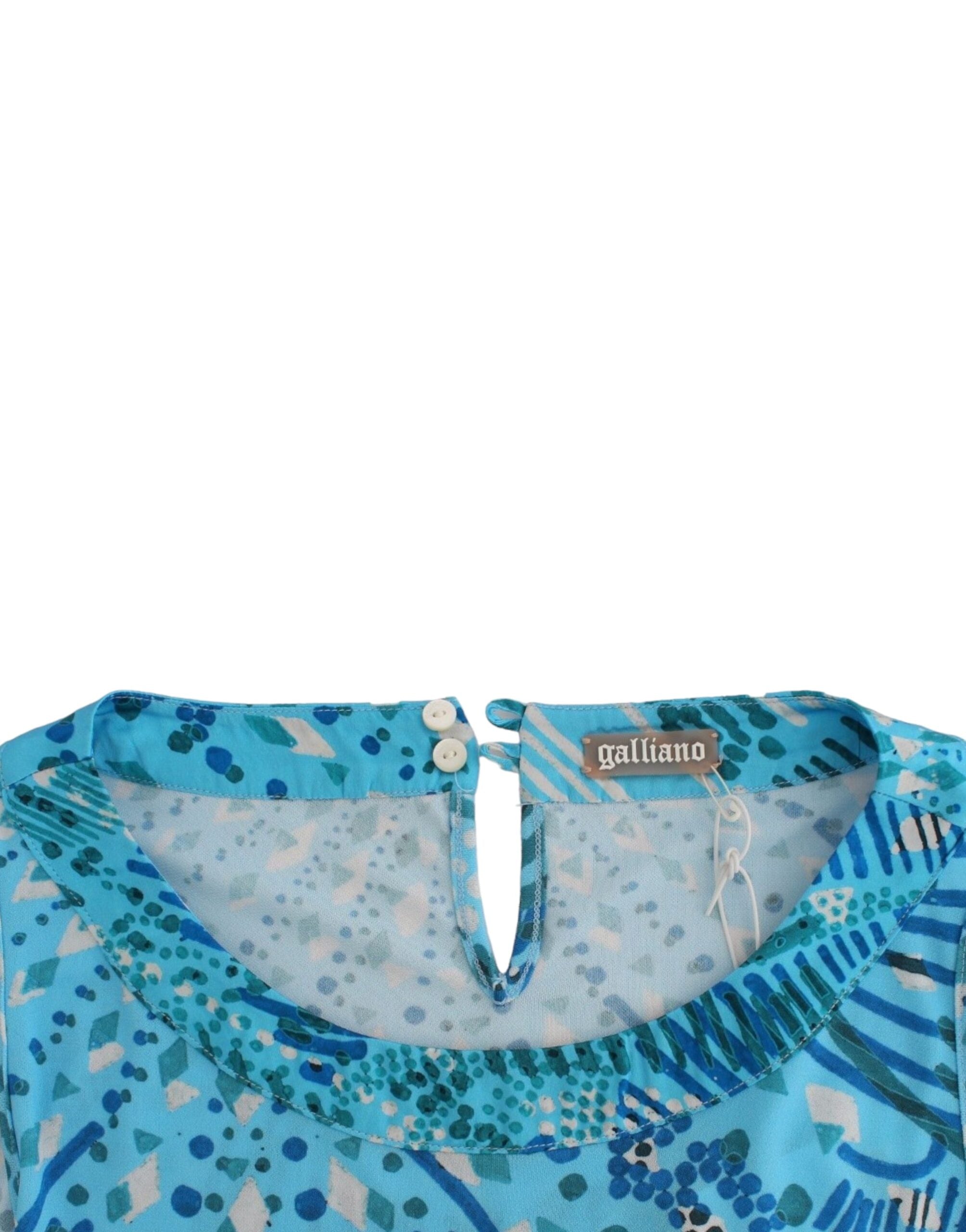 John Galliano Blue printed tank top - PreLoved & Luxe