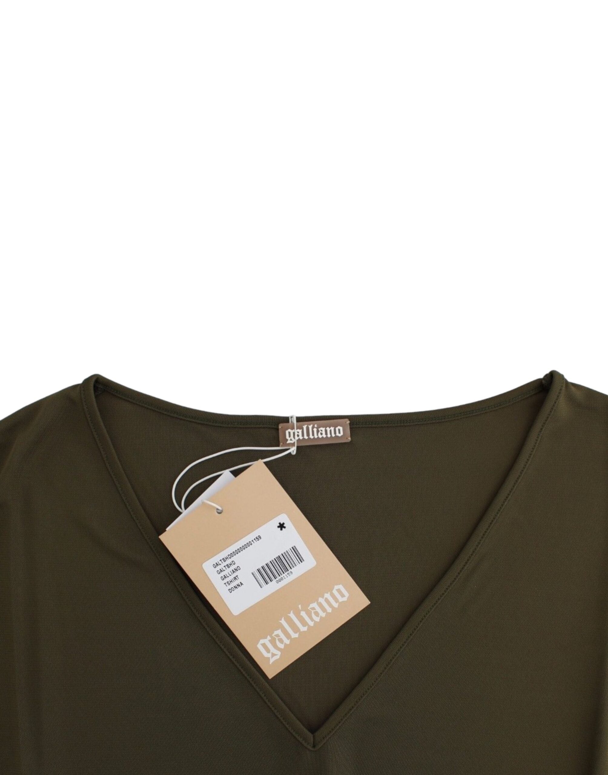 John Galliano Green shortsleeved blouse top - PreLoved & Luxe