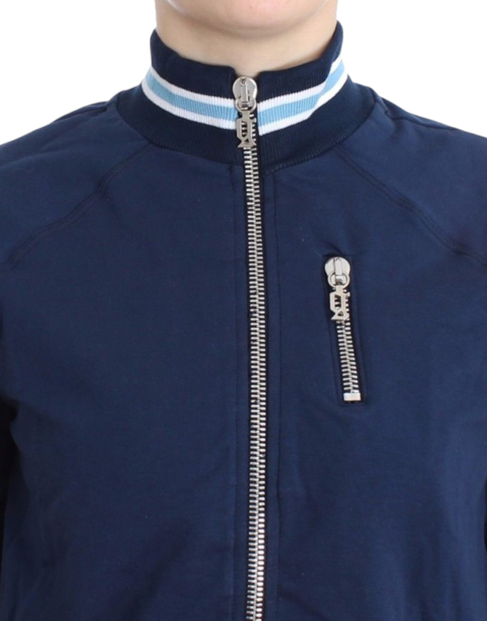 John Galliano Blue zip cotton cardigan - PreLoved & Luxe